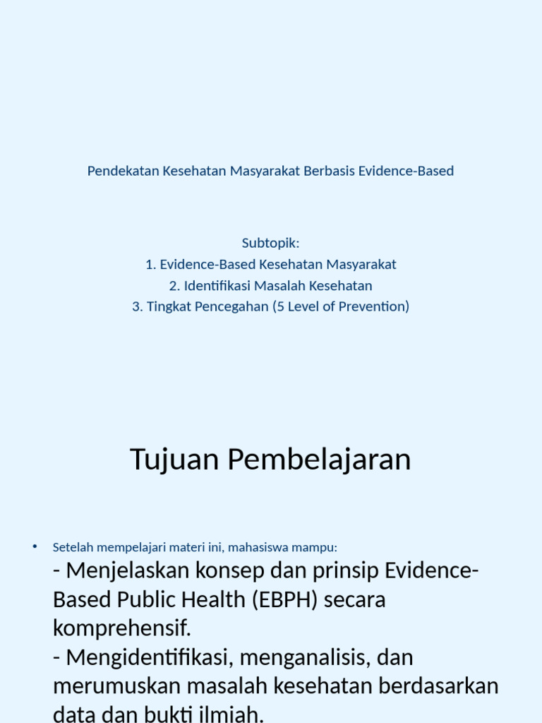 Evidence Based Public Health Detailed | PDF