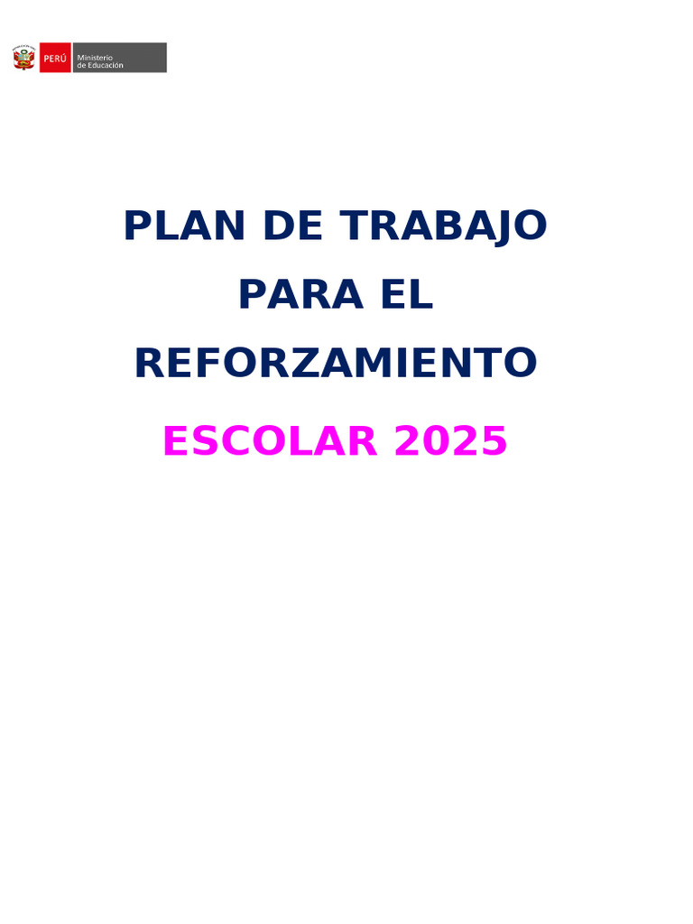 Plan de Refuerzo Escolar 2025 en Collonce | PDF | Evaluación | Aprendizaje