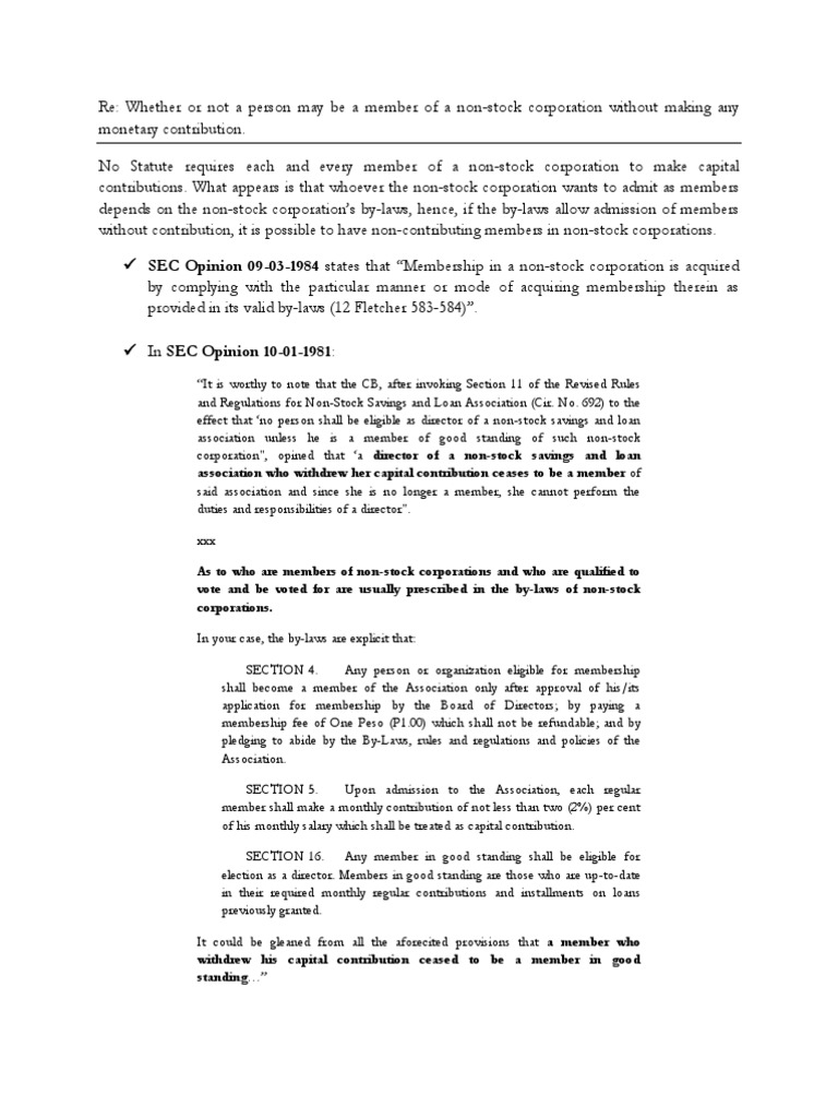Non Stock Corporation PDF Board Of Directors By Law