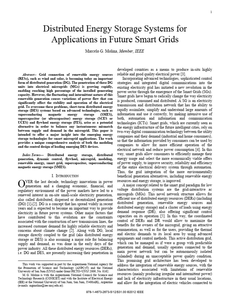 Energy Storage for Smart Grids | PDF | Distributed Generation | Energy ...