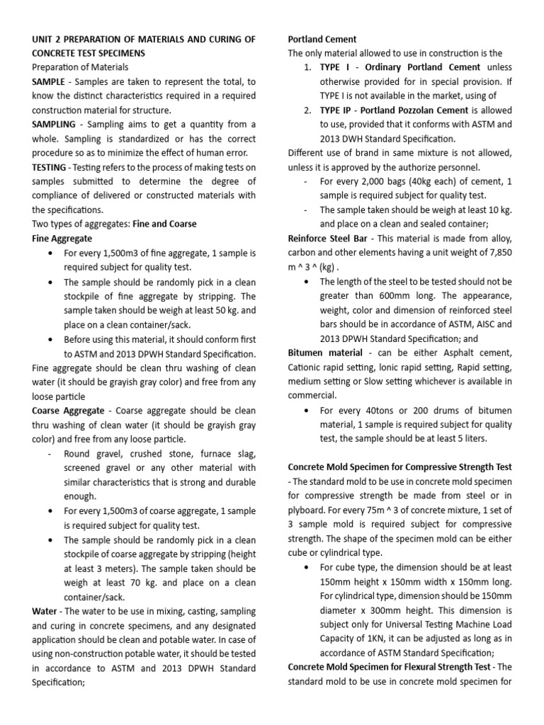 Concrete Materials Preparation & Curing | PDF | Concrete | Construction ...