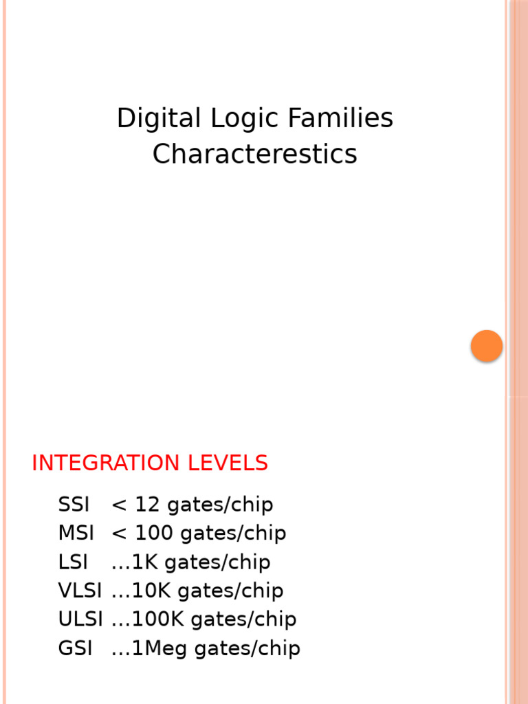 Logic Familes Characterestics | PDF