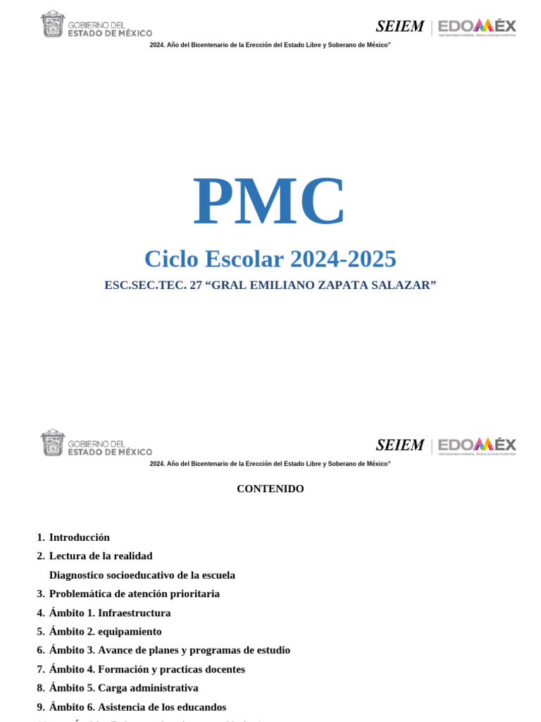 Programa de Mejora Continua 2024-2025 | PDF | Escuelas | Enseñando
