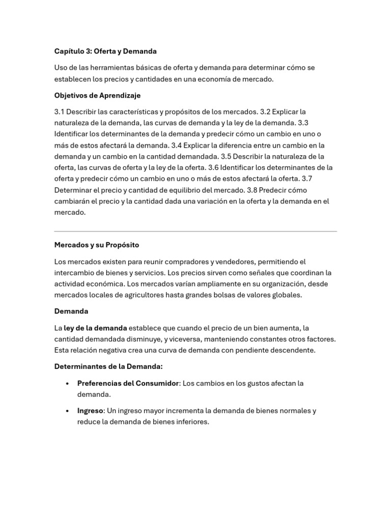 Oferta y Demanda en Economía de Mercado | PDF | Oferta (economía ...