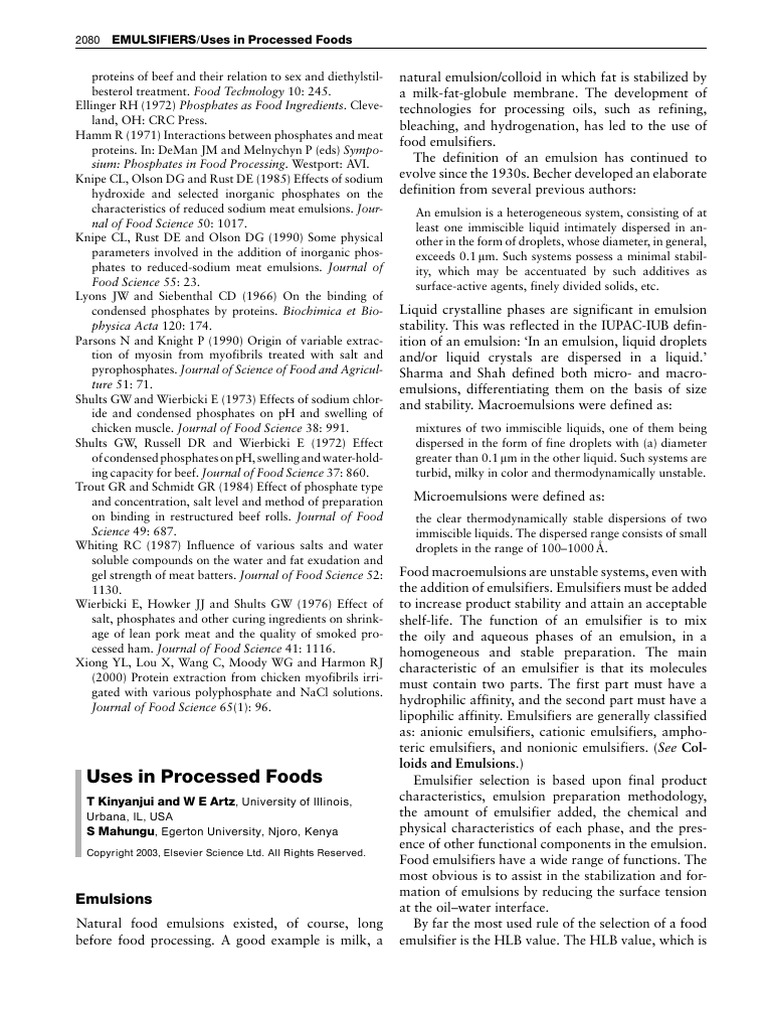 Emulsifiers in Processed Foods Explained | PDF | Emulsion | Breads