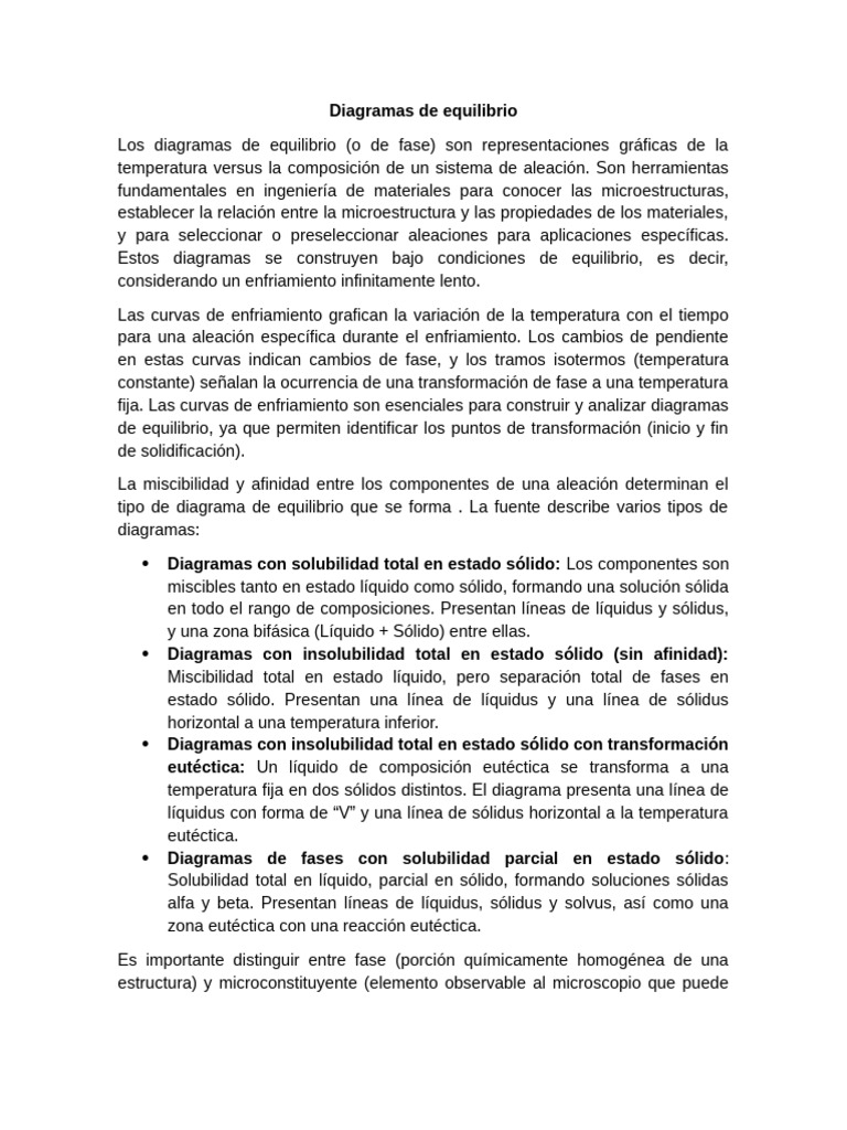 Diagramas de Equilibrio en Aleaciones | PDF | Fase (materia) | Diagrama ...