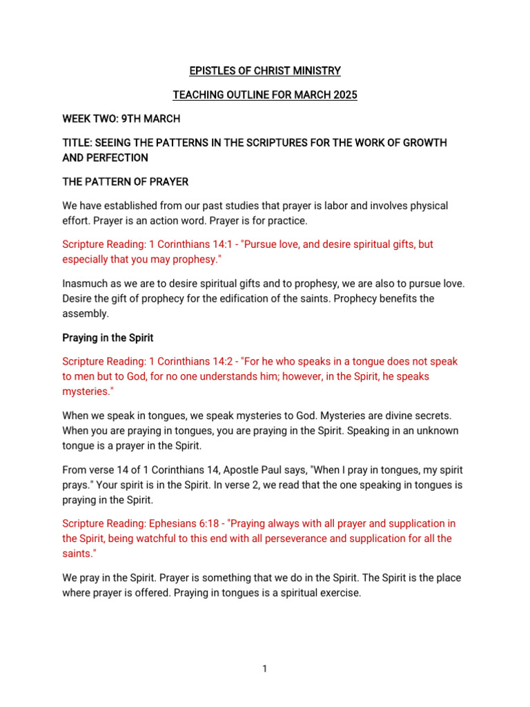Patterns of Prayer for Spiritual Growth | PDF | Prayer | Spiritual Gift