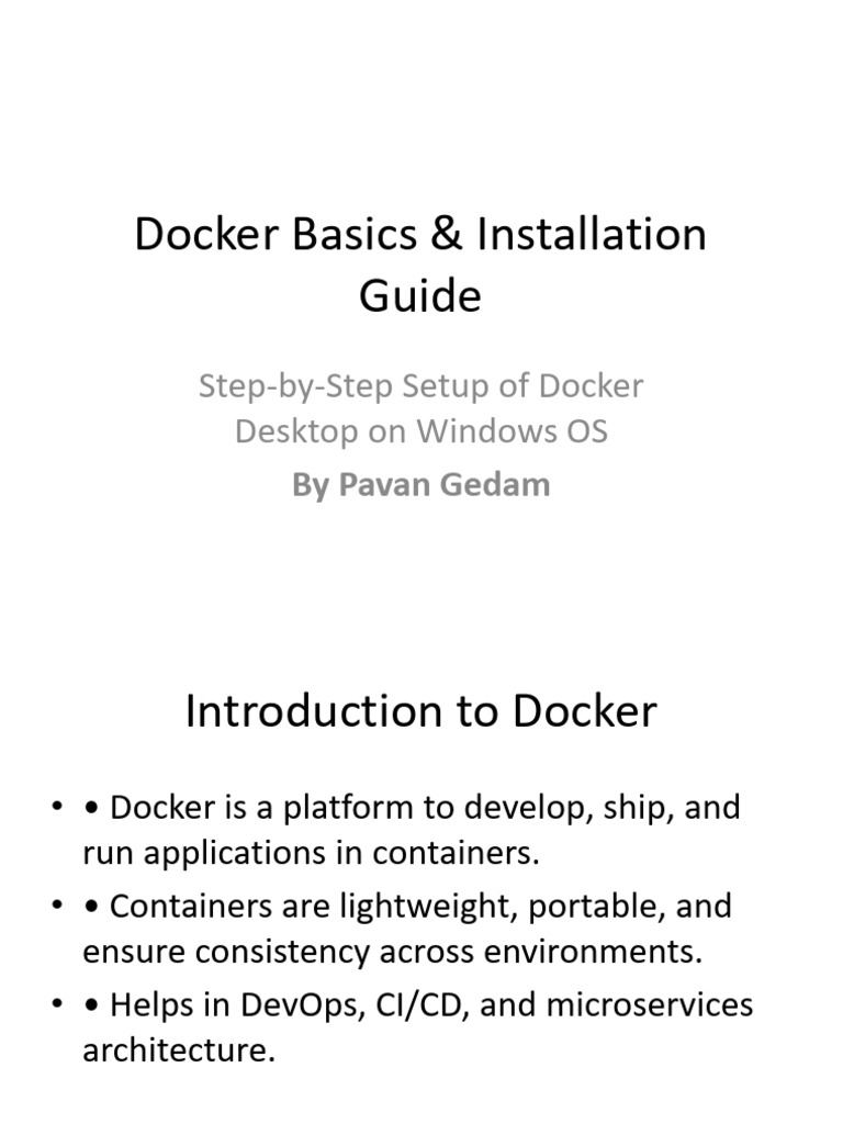 Docker Installation Guide for Windows | PDF | Virtual Machine ...