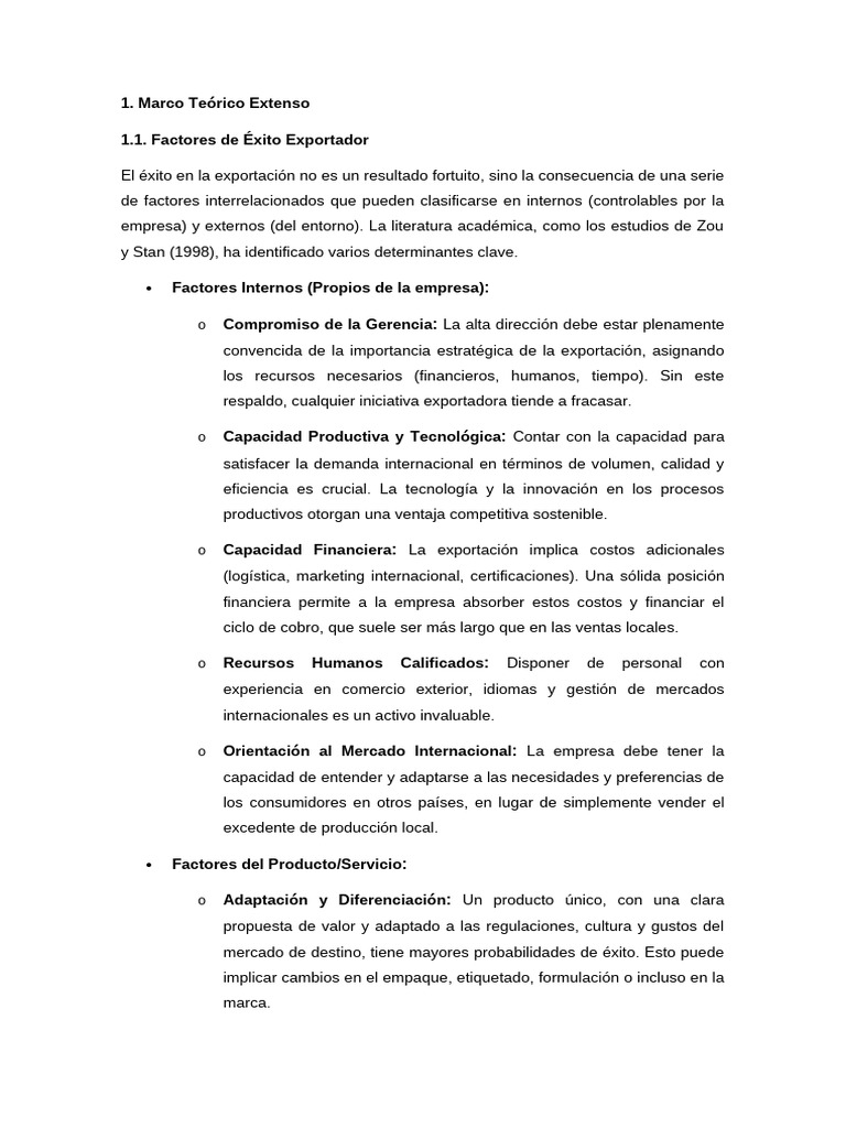 Factores Clave para el Éxito Exportador | PDF | Exportaciones | Mercado ...