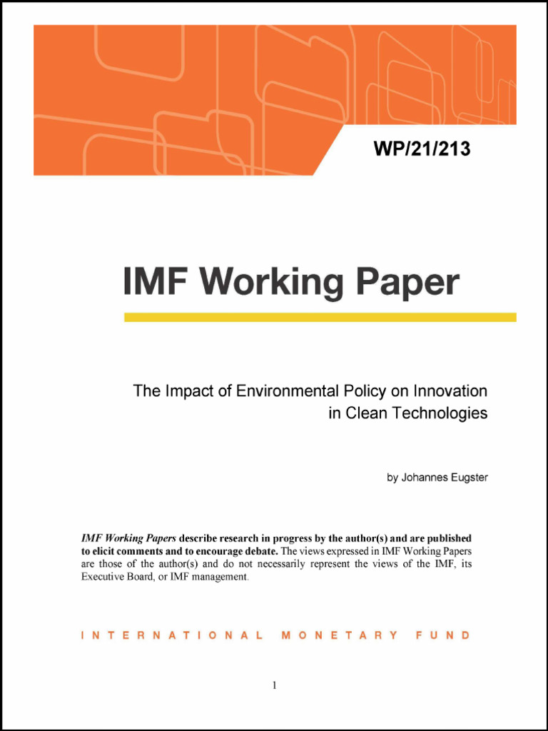 Environmental Policy's Impact on Clean Innovation | PDF | Externality ...