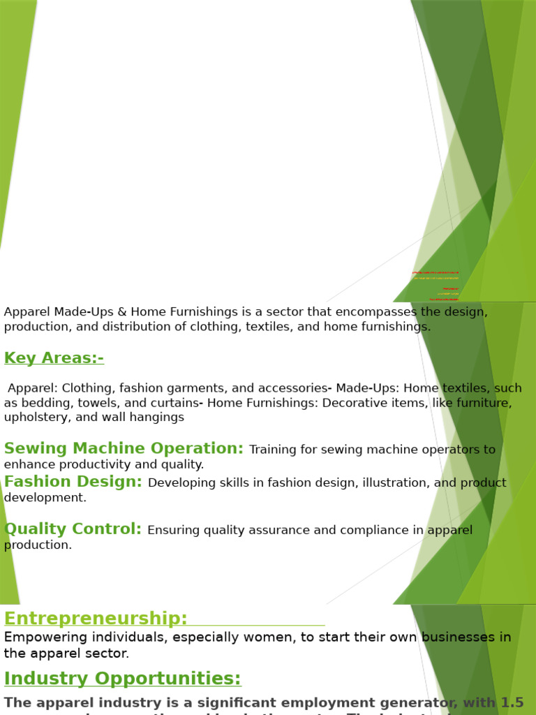 Sewing Machine Operator Training in Apparel | PDF