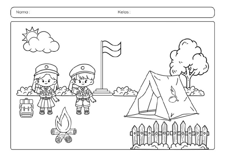 Gambar Pramuka Untuk Diwarnai Kelas 1 | PDF