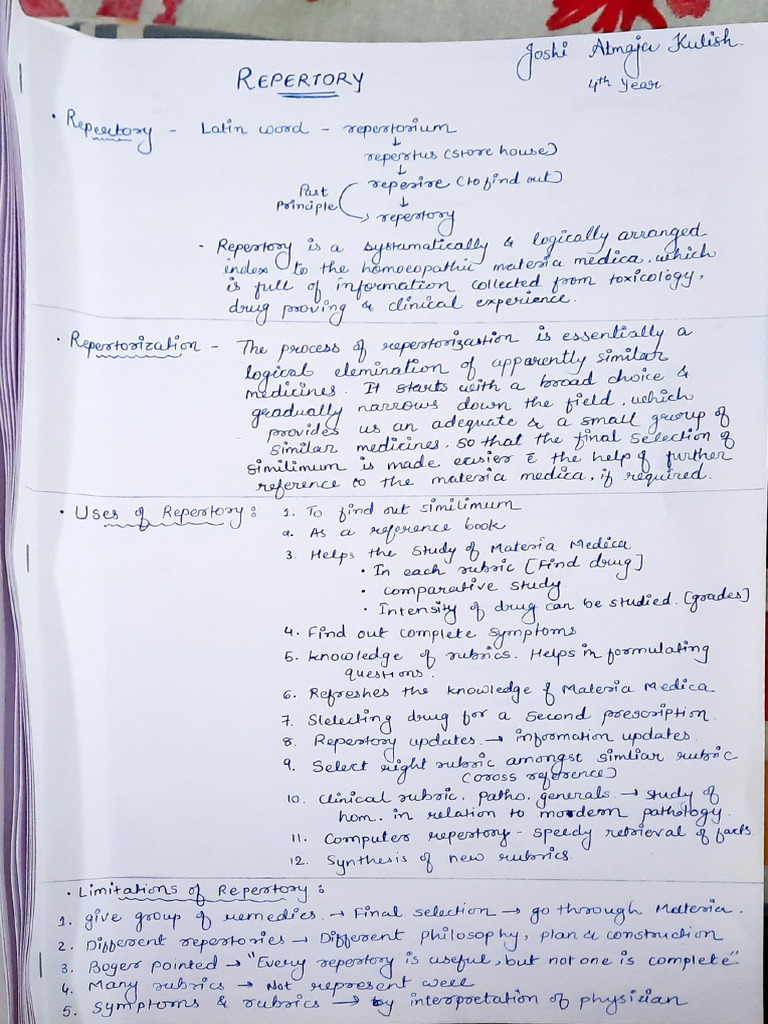 Repertory Introduction | PDF