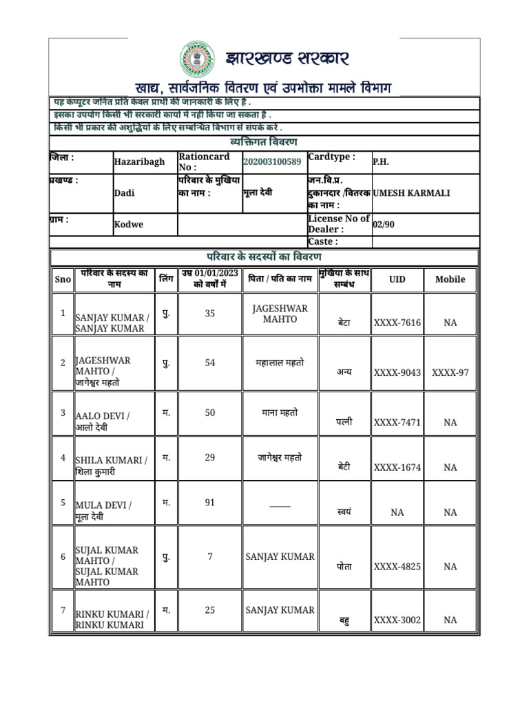 Alo Devi Reason Card | PDF