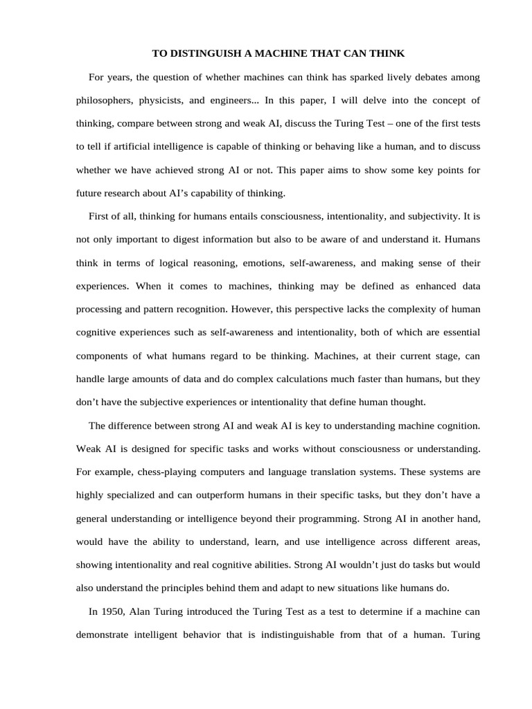 Understanding Machine Thinking and AI | PDF | Intelligence (AI ...