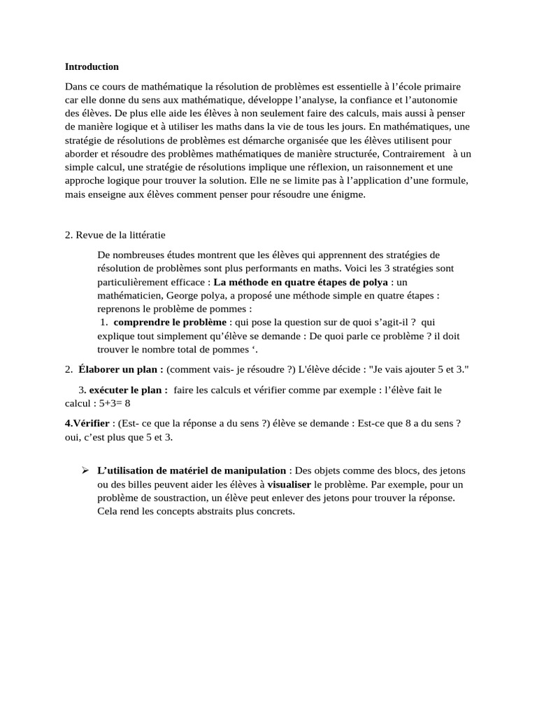 Stratégies de résolution en mathématiques | PDF | Mathématiques