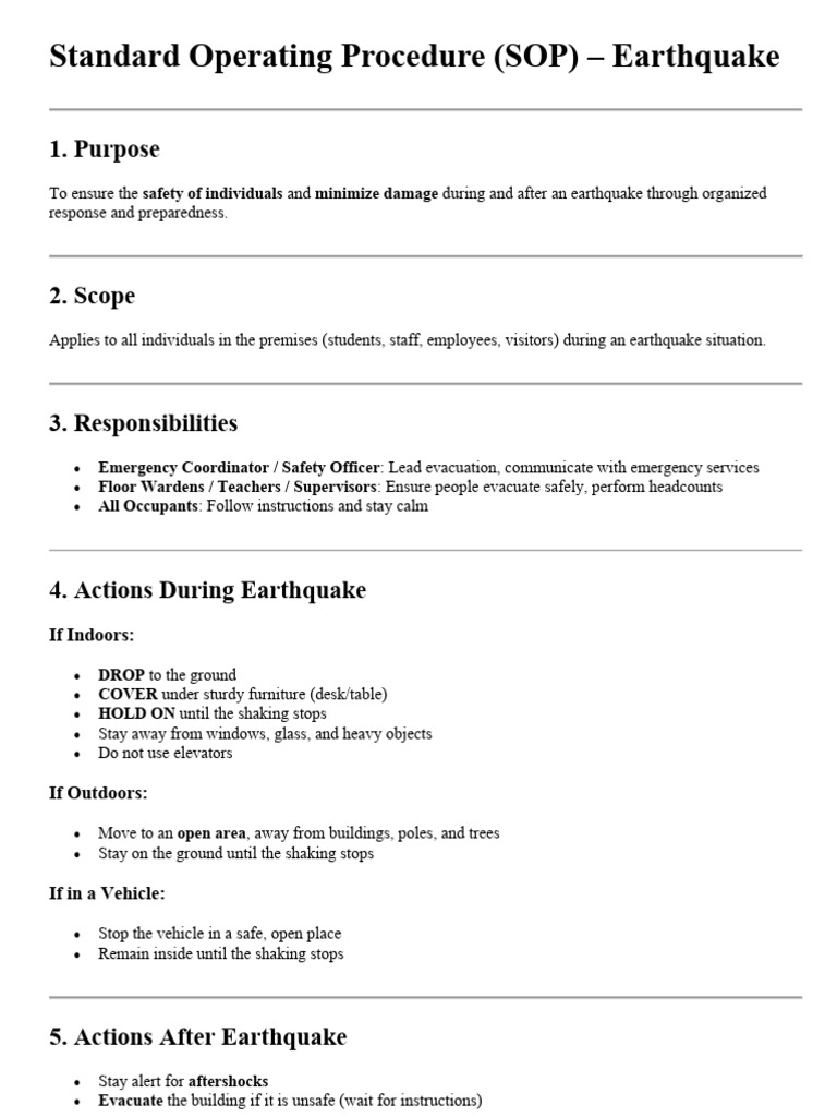 Standard Operating Procedure | PDF