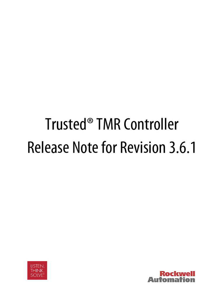 Trusted TMR Controller 3.6.1 Release Notes | PDF | Transmission Control ...