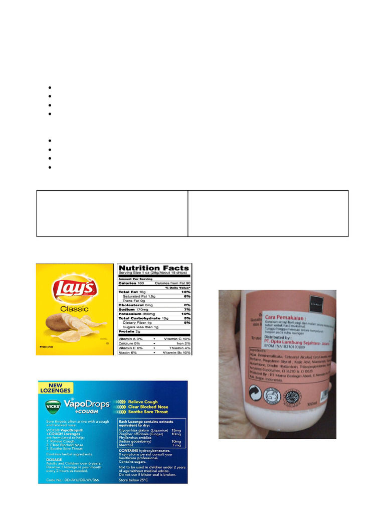Understanding Product Labels for Class IX | PDF
