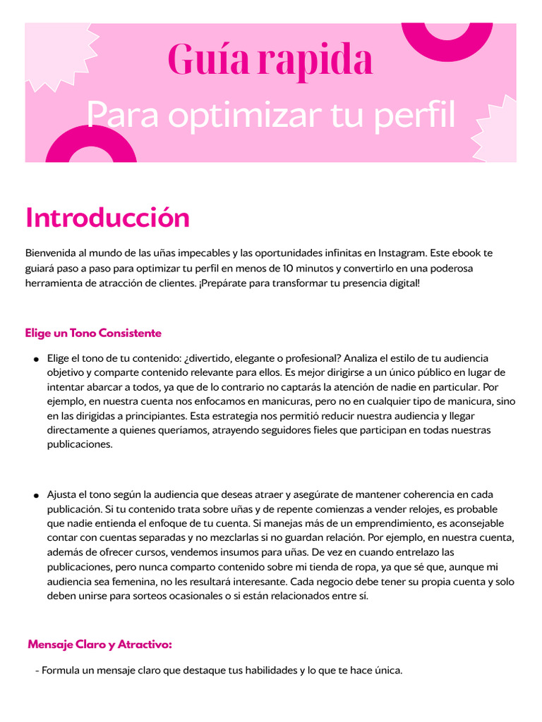 Optimiza tu Perfil de Uñas en Instagram | PDF