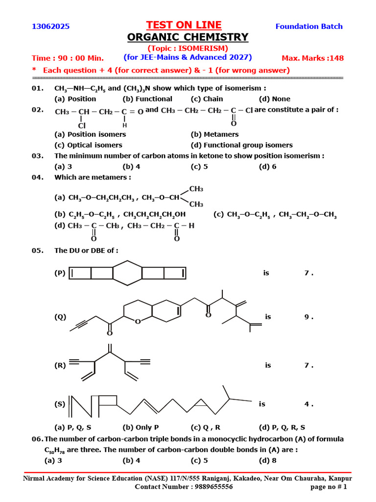 Isomerism in C5H11Cl and C5H11OH | PDF | Isomer | Chemistry