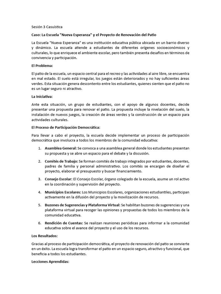 Sesión 3 Casuística | PDF | Escuelas | Democracia