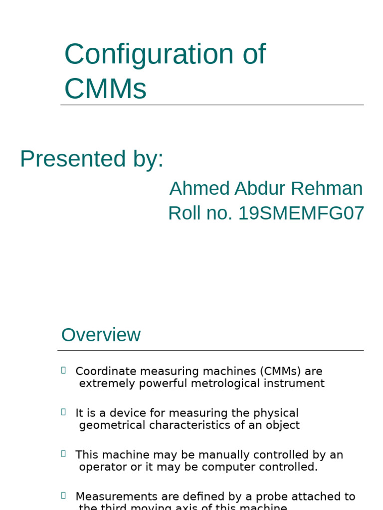 CMM Configuration Types Explained | PDF | Mechanical Engineering