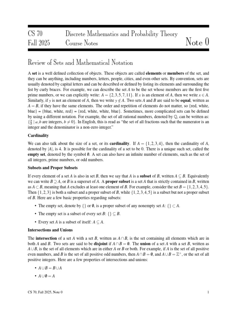 Sets and Logic in Discrete Math | PDF | Set (Mathematics ...