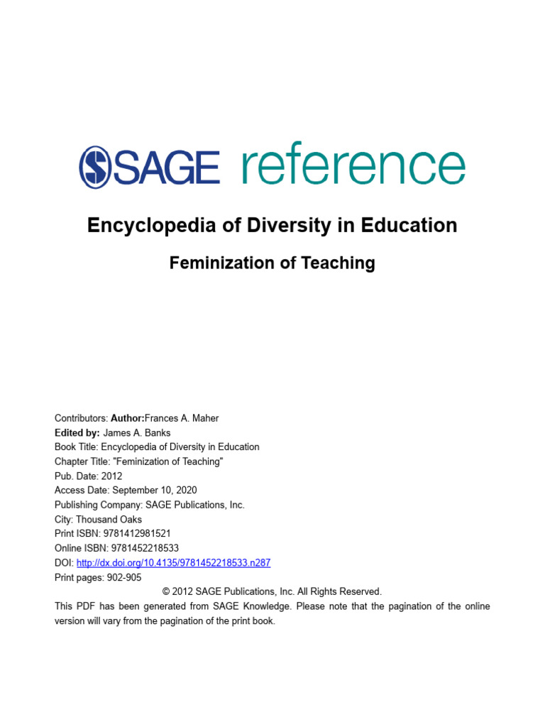 Feminization of Education | PDF | Teachers | Gender