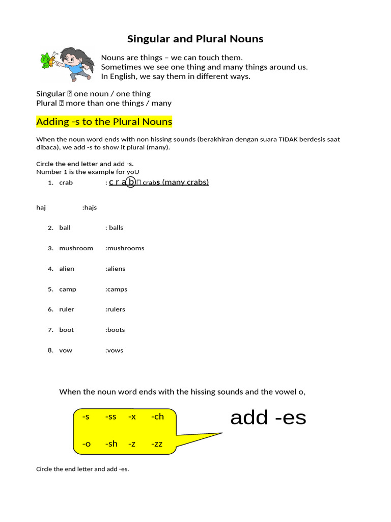 Singular and Plural Nouns | PDF