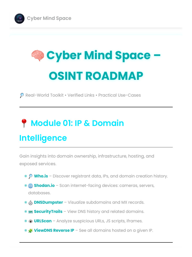 Osint Roadmap | PDF | Computing | Cyberspace