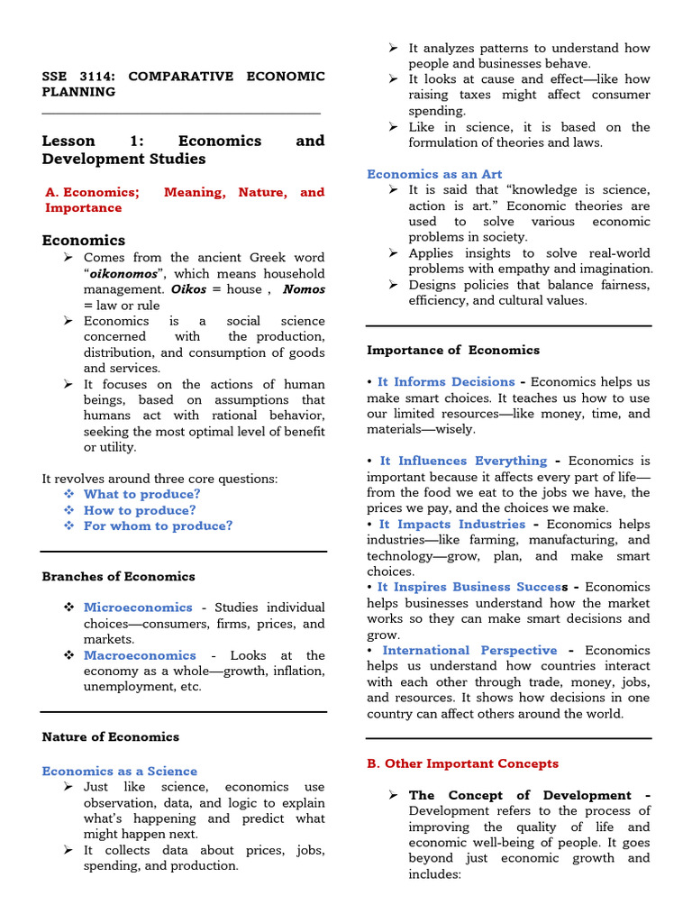 Economics and Development Overview | PDF | Economics | Economic Inequality