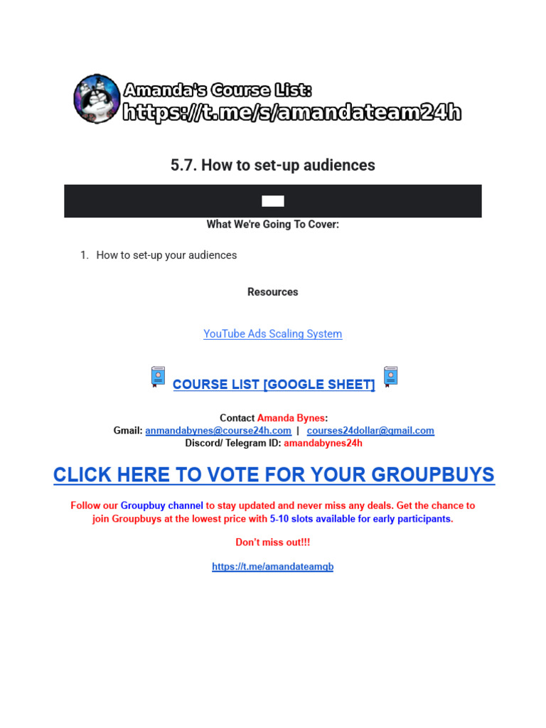 Audience Setup Guide for YouTube Ads | PDF