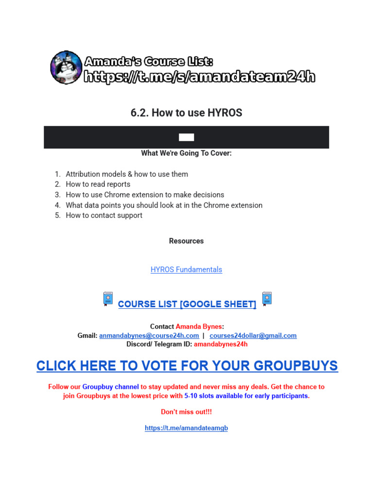 How to Use HYROS: A Quick Guide | PDF