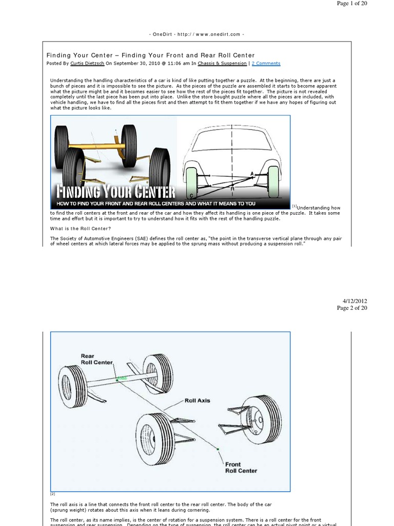 Find Your Roll Center Land Vehicles Motor Vehicle