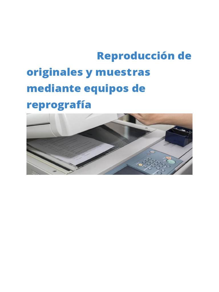 Reprografía: Calidad y Operaciones Clave | PDF | Impresora (Computación ...