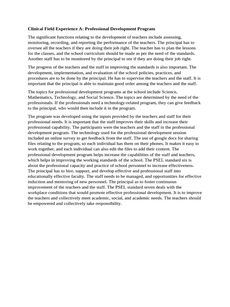 Teacher Development Program Overview | PDF | Teachers | Learning