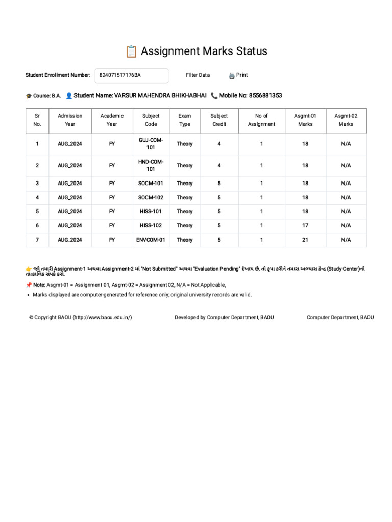 Assignment - Baou.edu - in Admin Assign-Statement - Aspx | PDF