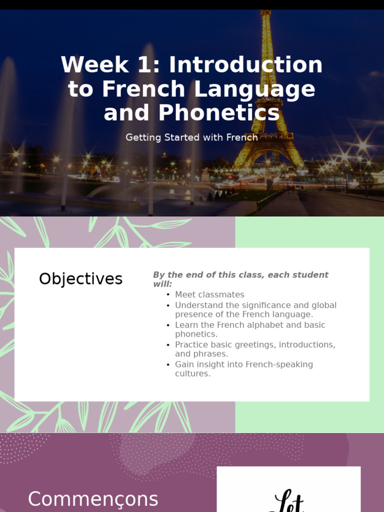 Intro to French Language & Phonetics | PDF | French Language | Alphabet