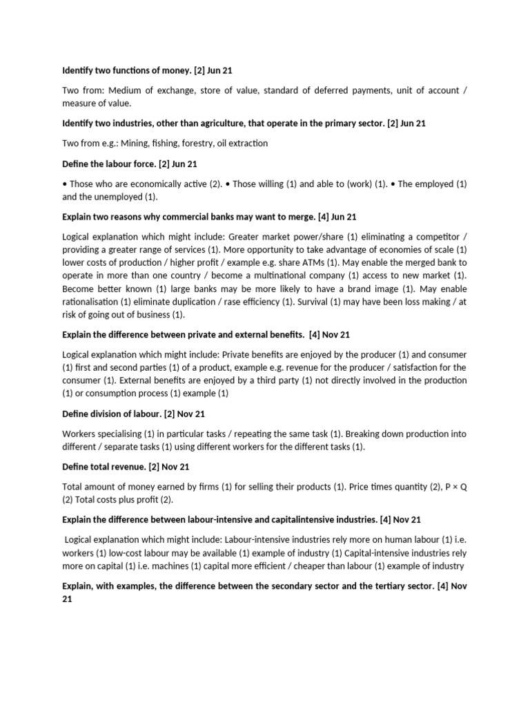 Key Economic Concepts Explained | PDF | Labour Economics | Average Cost