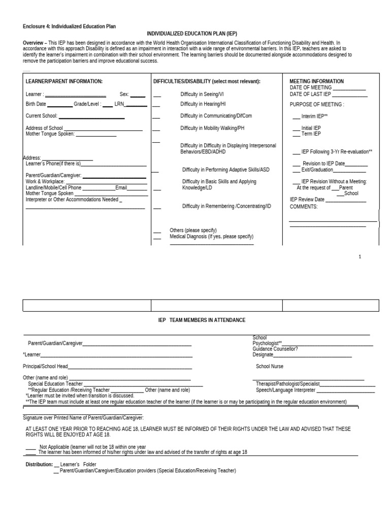 Individualized Education Plan Overview | PDF | Individualized Education ...