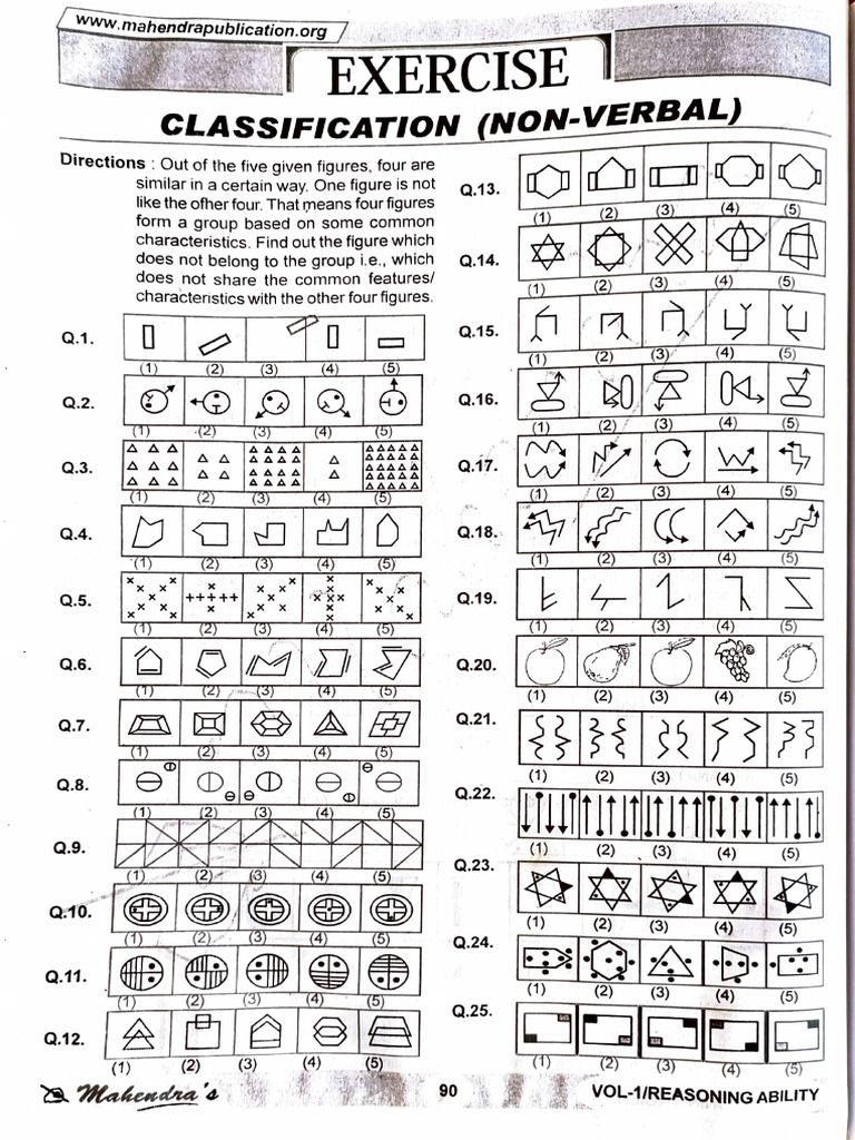 Non-Verbal Reasoning Classification Test | PDF