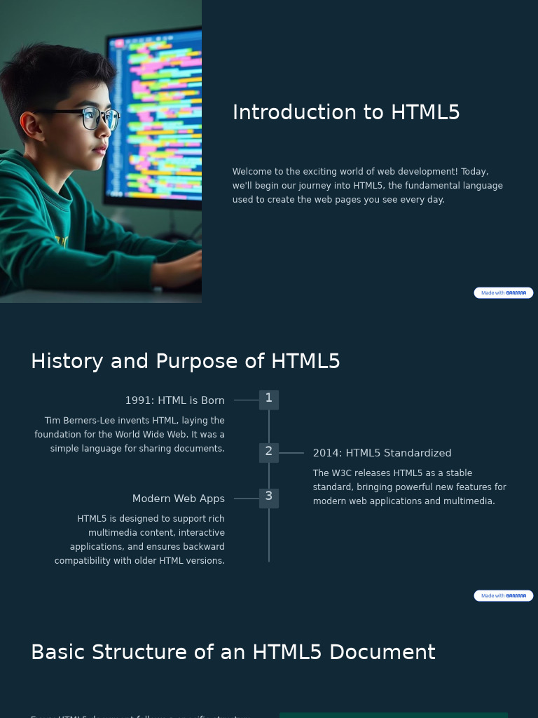 Introduction-To-HTML5 3rd Chapter 7th STD | PDF | Html Element | Html