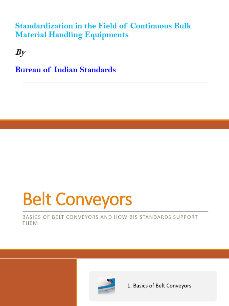 BIS Standards for Belt Conveyors | PDF | Belt (Mechanical) | Mechanical ...