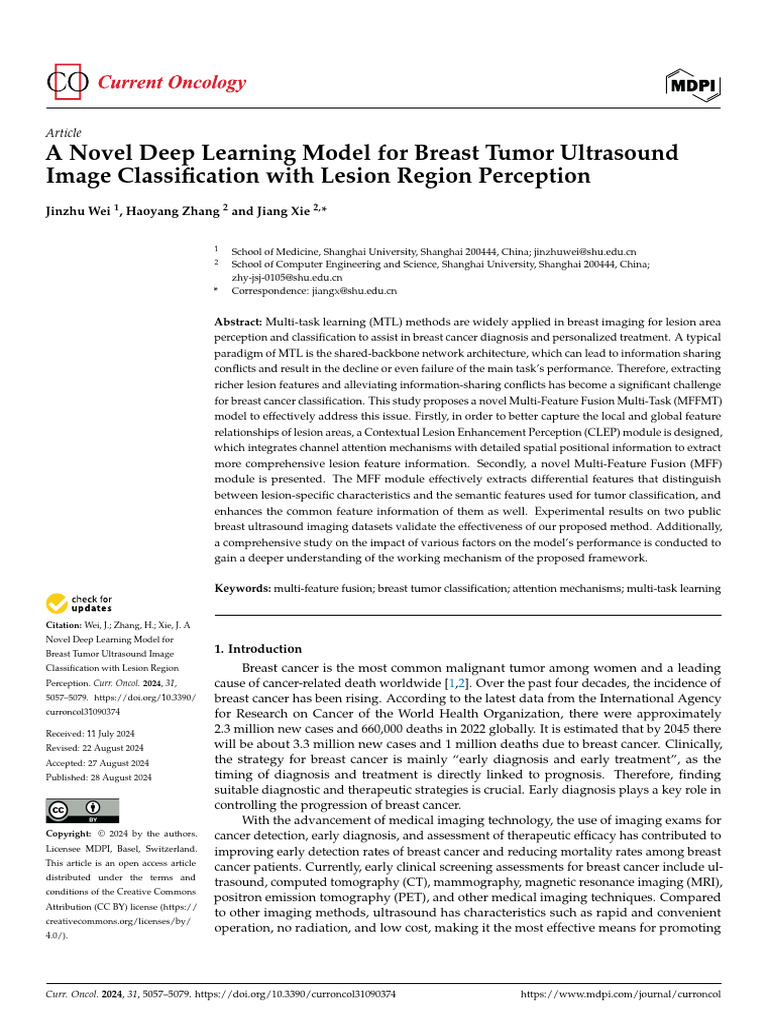 2024 Paper Resnet 18 and 50 | PDF | Medical Imaging | Breast Cancer
