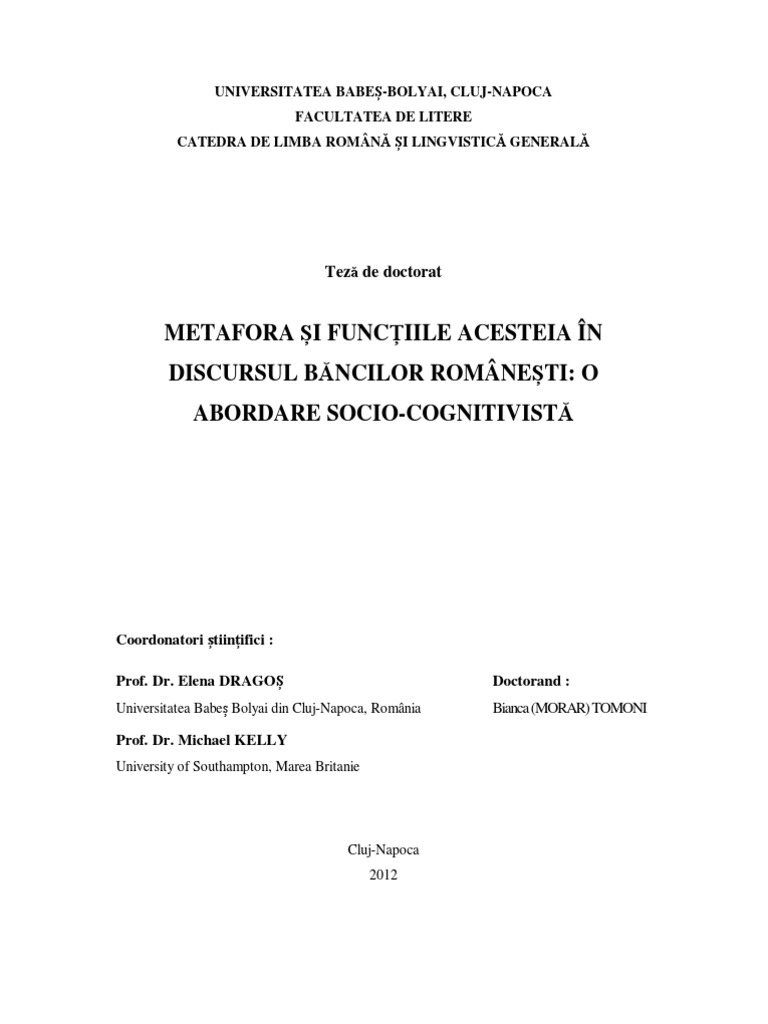 Metafora Èi FuncÈiile Acesteia In
