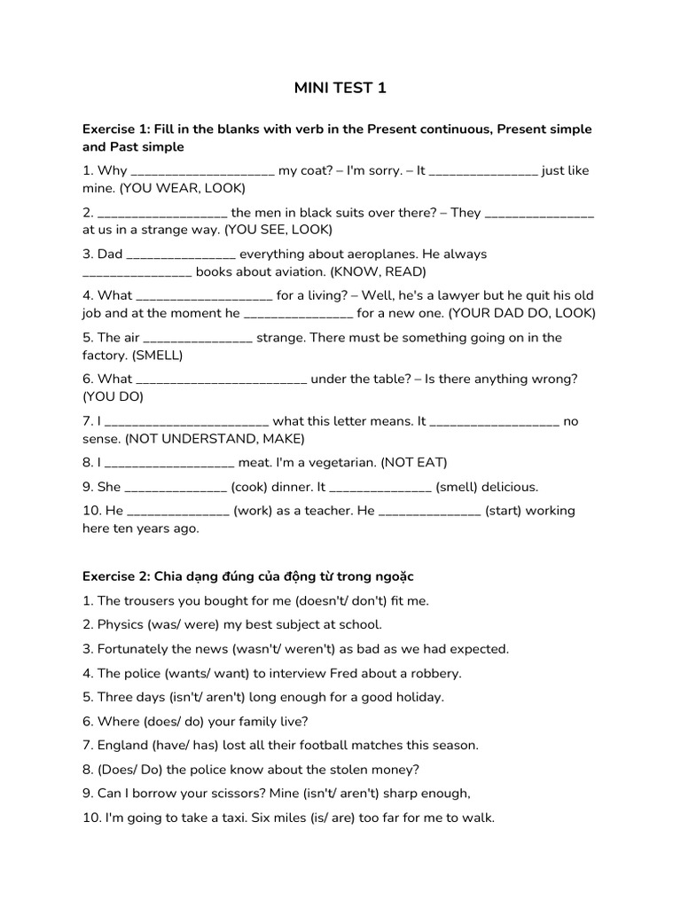 Mini Test 1 | PDF