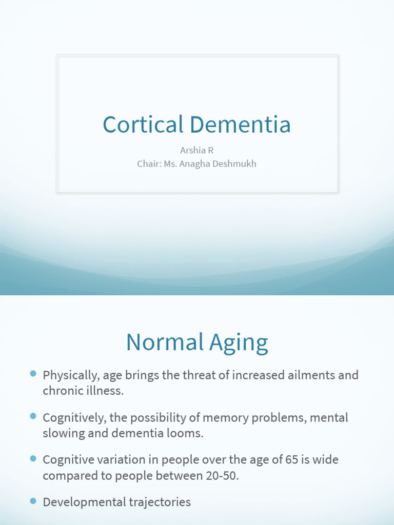 Cortical Dementia - AD Version | PDF | Dementia | Aphasia
