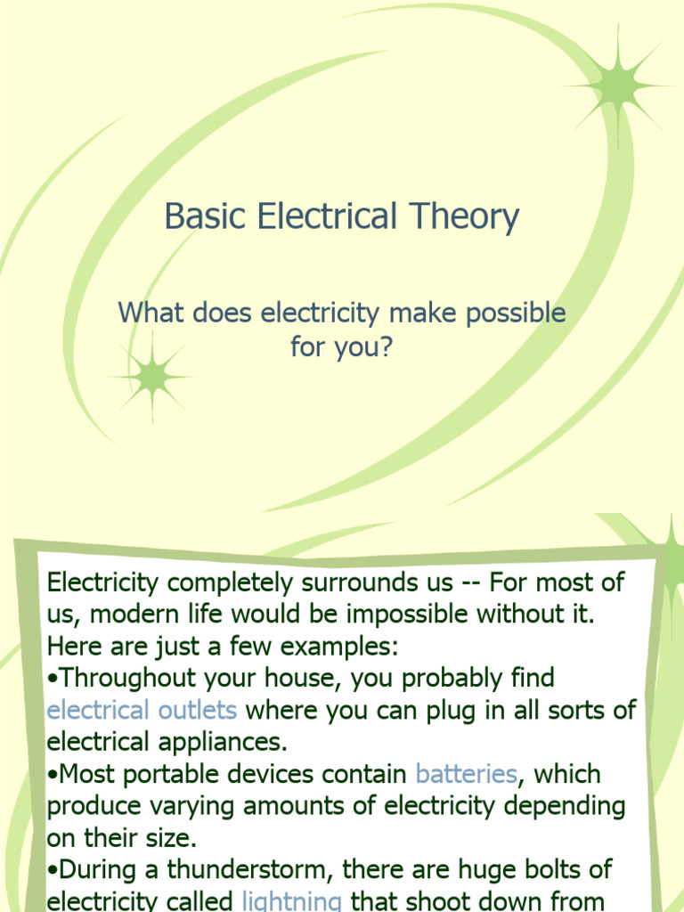 Understanding Basic Electrical Theory | PDF | Voltage | Electricity