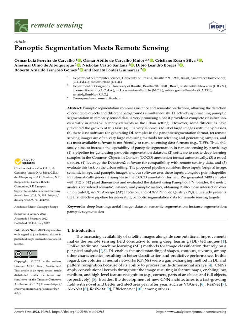 Panoptic Segmentation in Remote Sensing | PDF | Image Segmentation ...